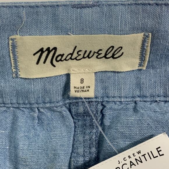 Madewell S NEW Denim Button Front Tie Mini Skirt Light Blue *flaw - Picture 3 of 8